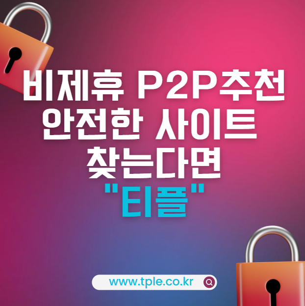  비제휴 p2p추천 중 안전한사이트 찾는다면 티플