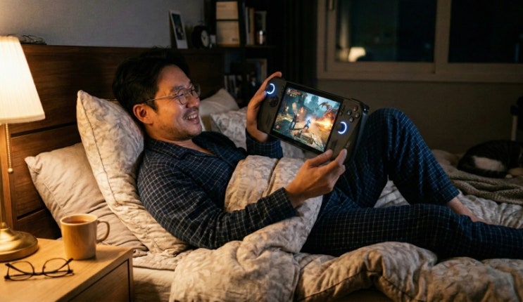  목요일 오후, 퇴근하고 또 억지로 책상에 앉으시려고요?  침대 위를 완벽한 PC방으로 만드는 'ROG 엘라이 X' 간단 리뷰