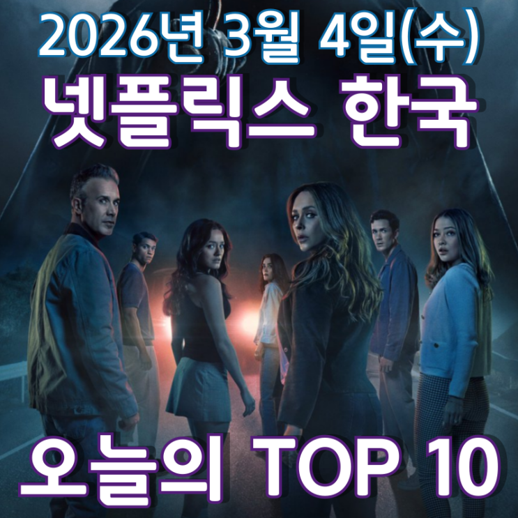  [3월 4일] 넷플릭스 한국 TOP 10 - 슬래셔 리부트 영화 넷플릭스 상륙