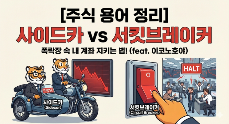  [주식 기초 상식] 코스닥 '매도 사이드카' 발동? 사이드카 뜻과 서킷브레이커 차이점 완벽 정리