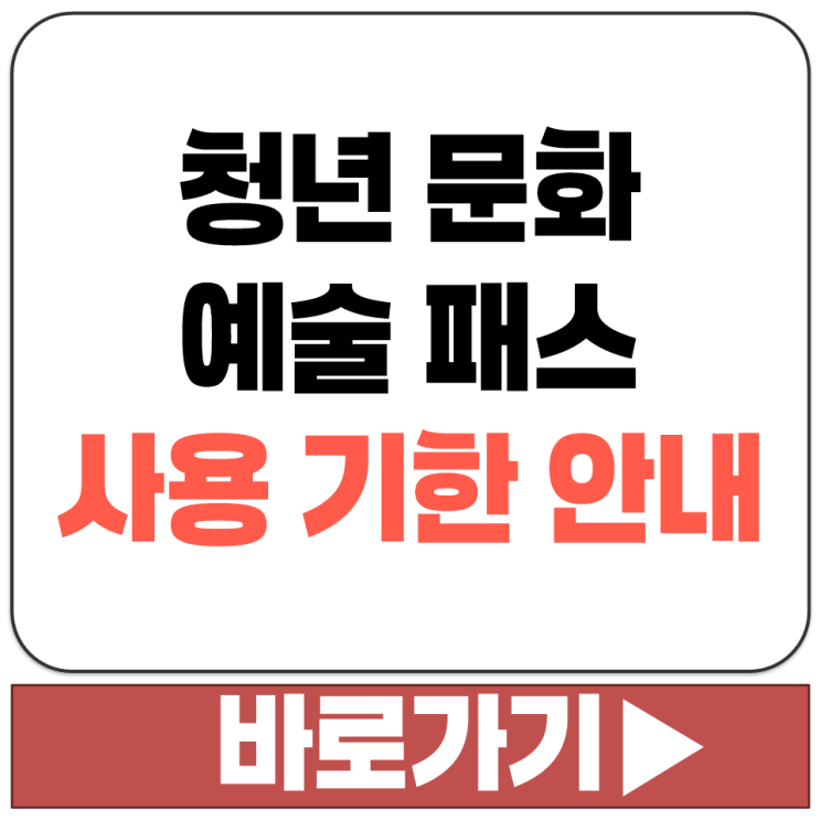  청년 문화 예술 패스 사용 기한 2026년 12월 31일 관람일 기준 확인