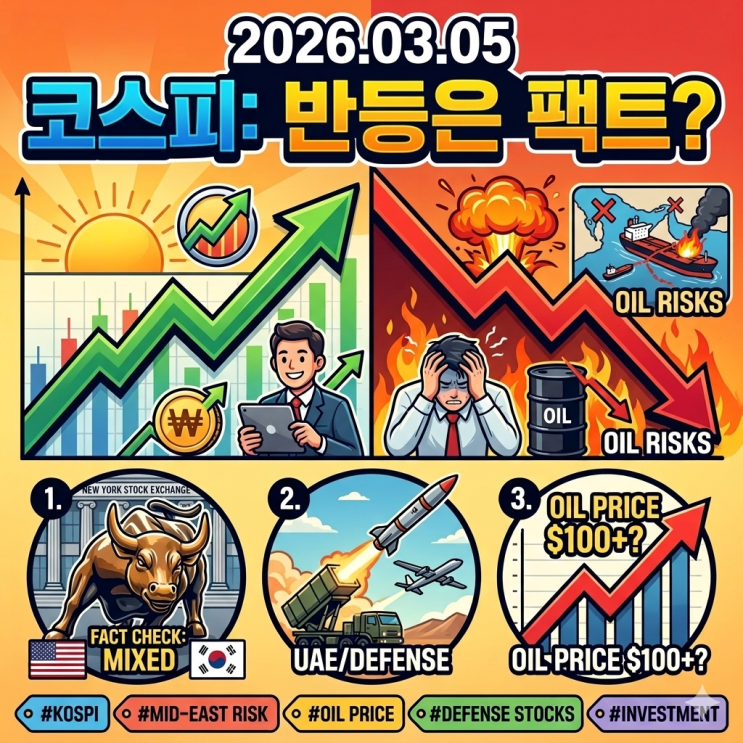 2026년 3월 5일 코스피 전망: 뉴욕증시 팩트체크와 호르무즈 해협, UAE 참전 변수 총정리
