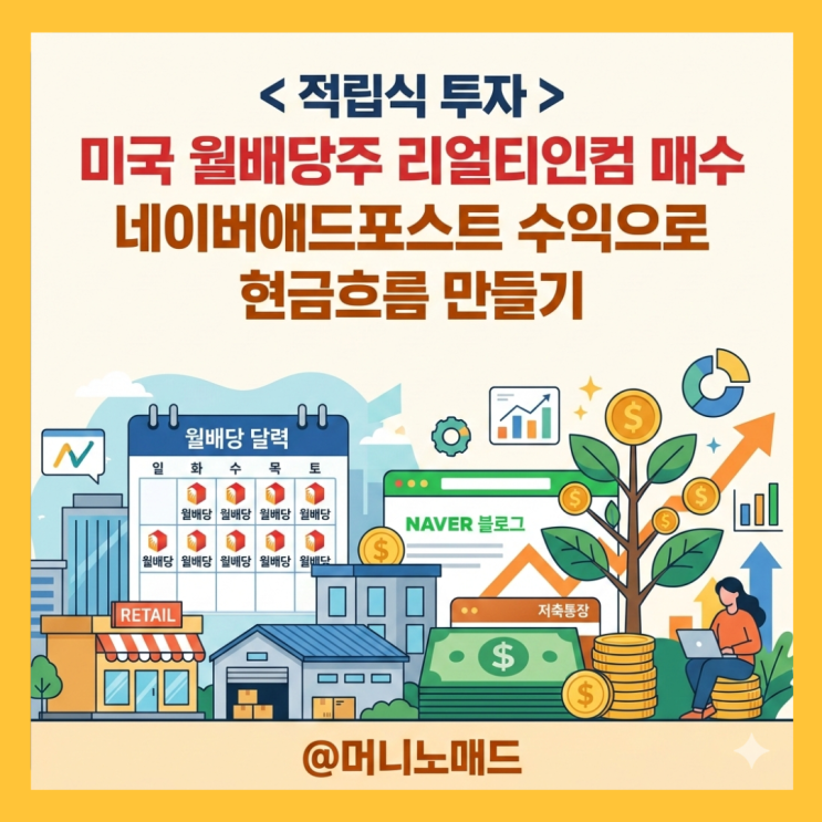  미국 월배당주 리얼티인컴 매수, 네이버애드포스트 수익으로 현금흐름 만들기