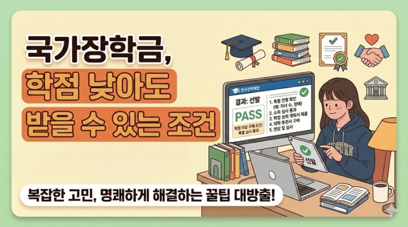 국가장학금 학점 낮아도 받을 수 있는 조건, 성적 미달 시 활용 가능한 구제 제도 정리