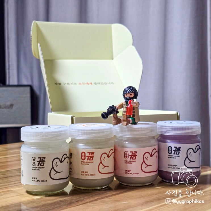 [탁주/막걸리] 주룩주룩 양조장 - 떠먹는 디저트 막걸리 4% 100ml 4개 세트
