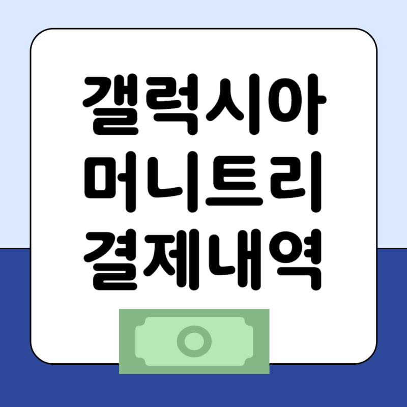 갤럭시아머니트리 결제내역 조회방법 확인