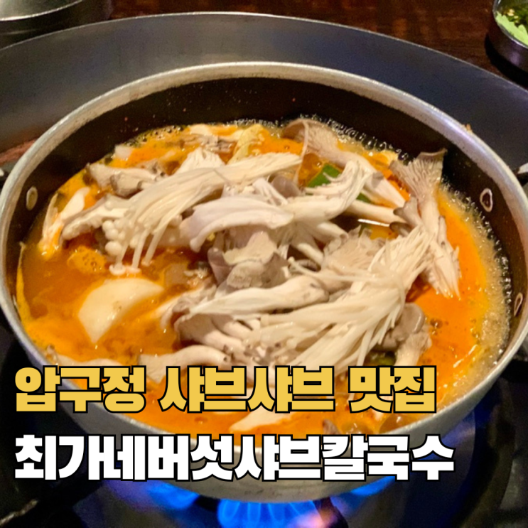  압구정로데오 샤브샤브 맛집 최가네버섯샤브매운탕칼국수 본점