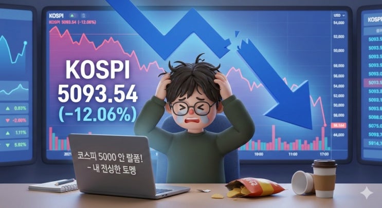  전쟁이 털어간 내 지갑...코스피 폭락 -12% 코스피 5,093 마감, 지금 팔아야 할까?