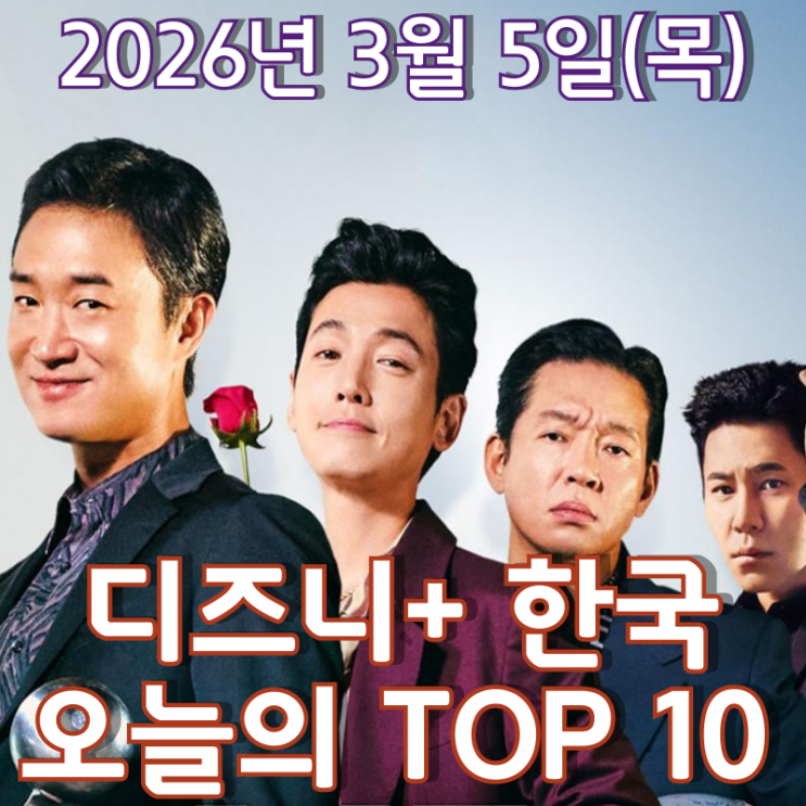  [3월 5일] 디즈니+ 한국 TOP 10 - '운명전쟁49' 시즌 1 피날레