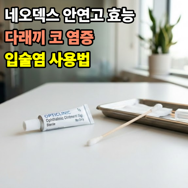 네오덱스 안연고 효능 : 다래끼 코 염증 입술염 사용법