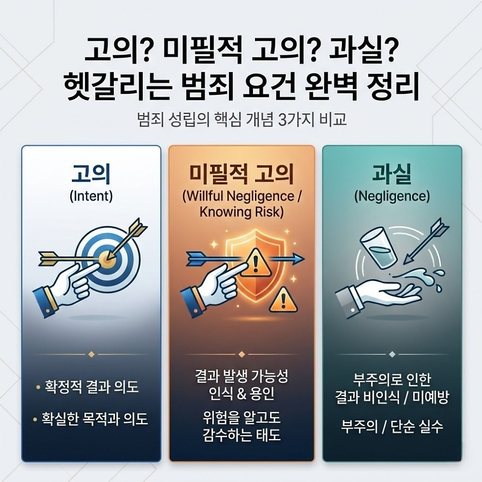 미필적고의뜻 고의 과실 차이는