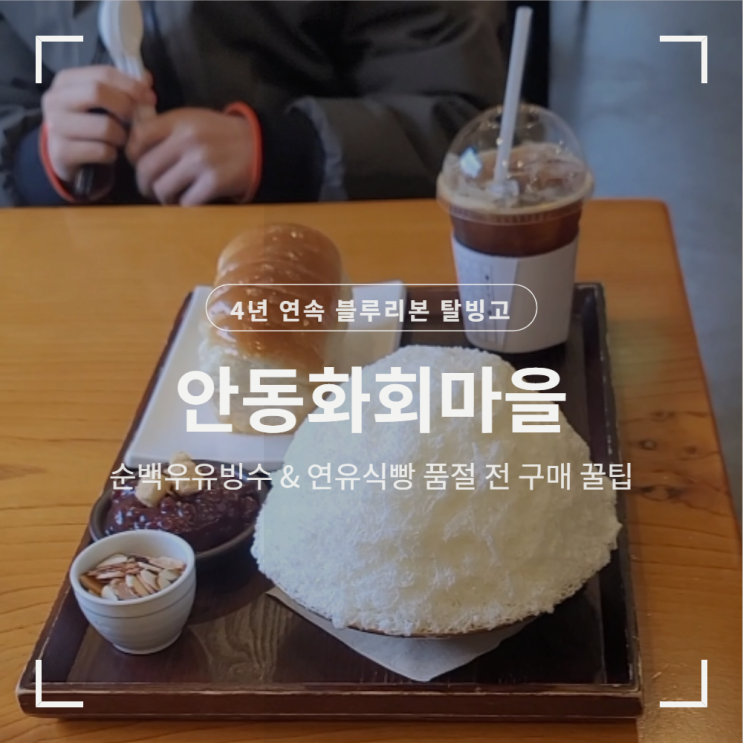  안동 하회마을 맛집 4년 연속 블루리본 탈빙고 순백우유빙수  연유식빵 품절 전 구매 꿀팁