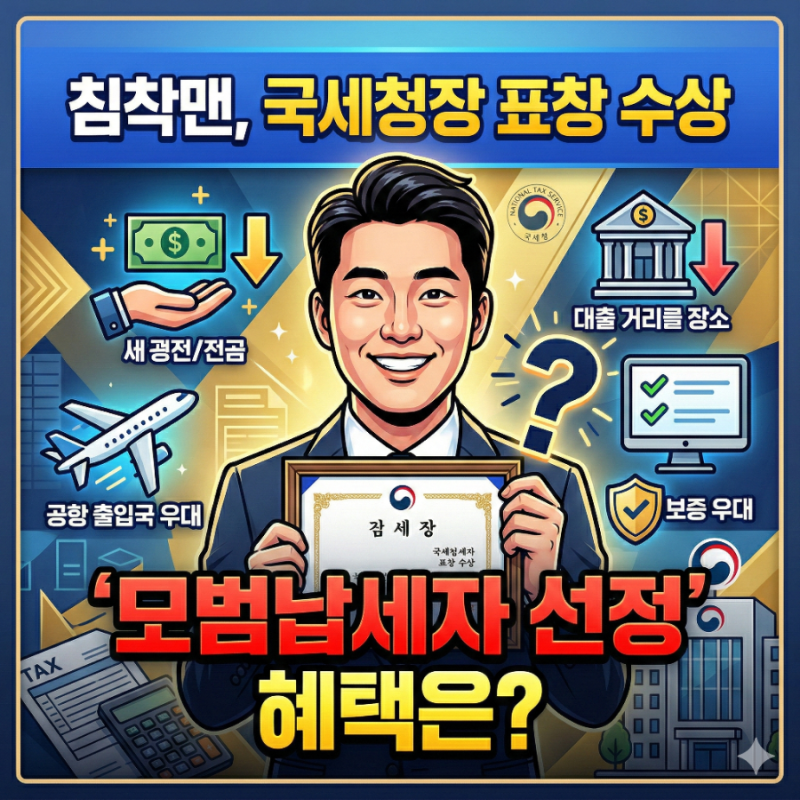 침착맨, 국세청장 표창 수상 "모범납세자 선정" 혜택은?