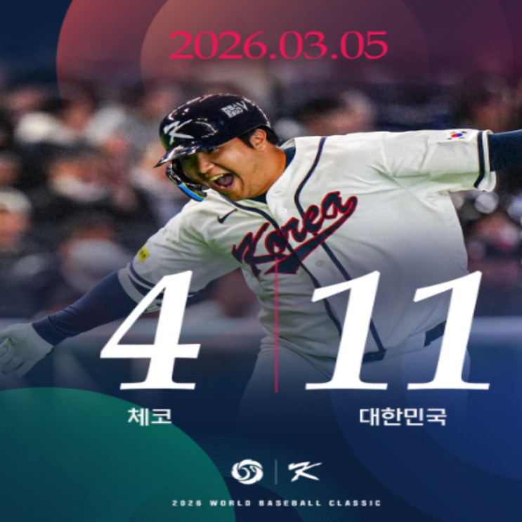  [2026 WBC] 대포 4방 대한민국 체코 꺾고 17년만에 1차전 징크스 극복!! 문보경 선제 만루포와 위트컴-저마이존스 메이저리거의 홈런 위력을 느꼈던 경기!! 2차전 한일전!