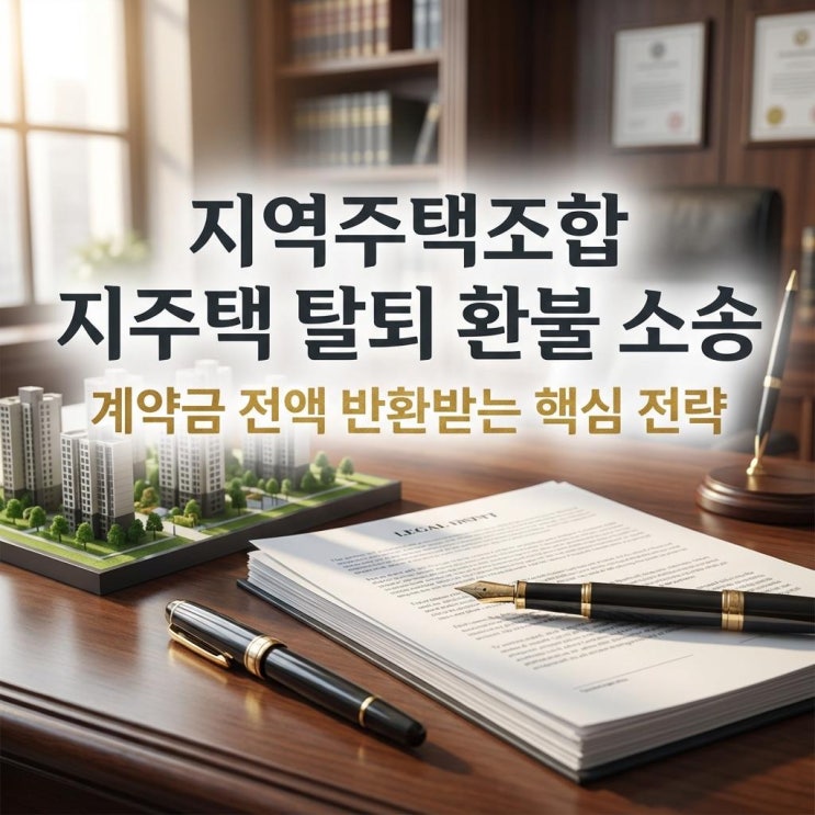  지역주택조합 지주택 탈퇴 환불 소송 계약금 전액 반환받는 핵심 전략