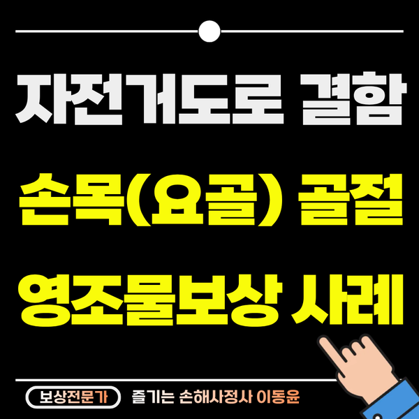  공원 자전거도로 시설 결함, 손목 골절 영조물 보상 사례