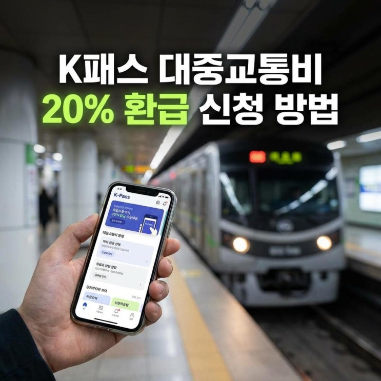  K패스 대중교통비 20% 환급 신청 방법 및 알뜰교통카드 차이 완벽 정리