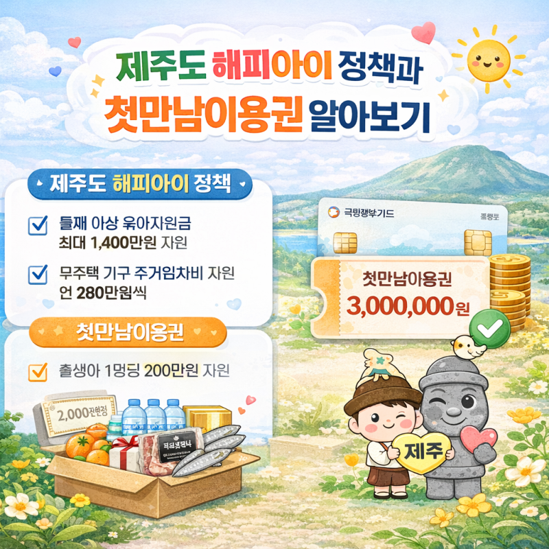 제주도 해피아이 정책과 첫만남이용권 알아보기