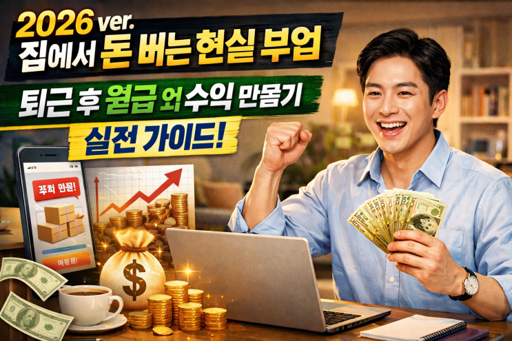  [2026 ver.] 집에서 돈 버는 현실 부업: 퇴근 후 월급 외 수익 만들기, 실전 가이드
