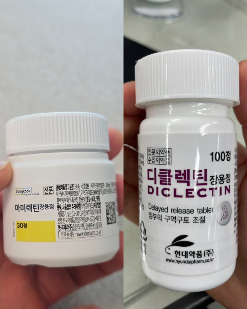 마미렉틴 디클렉틴 비교(입덧약 먹는시간, 효능, 부작용)