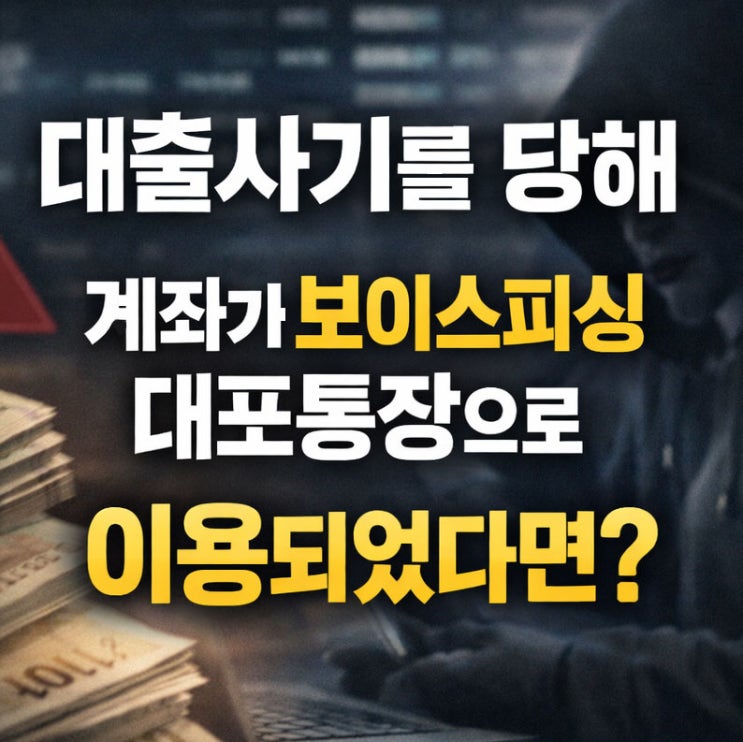  대출사기를 당해 계좌가 보이스피싱 대포통장으로 이용되었다면?