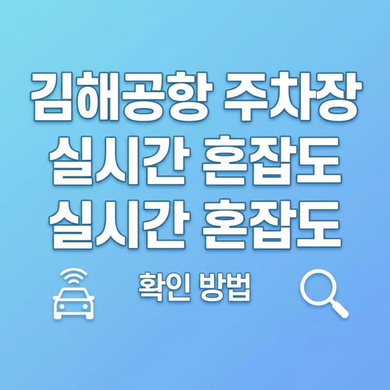 김해공항 주차장 실시간 혼잡도 확인 및 잔여 대수 조회 꿀팁