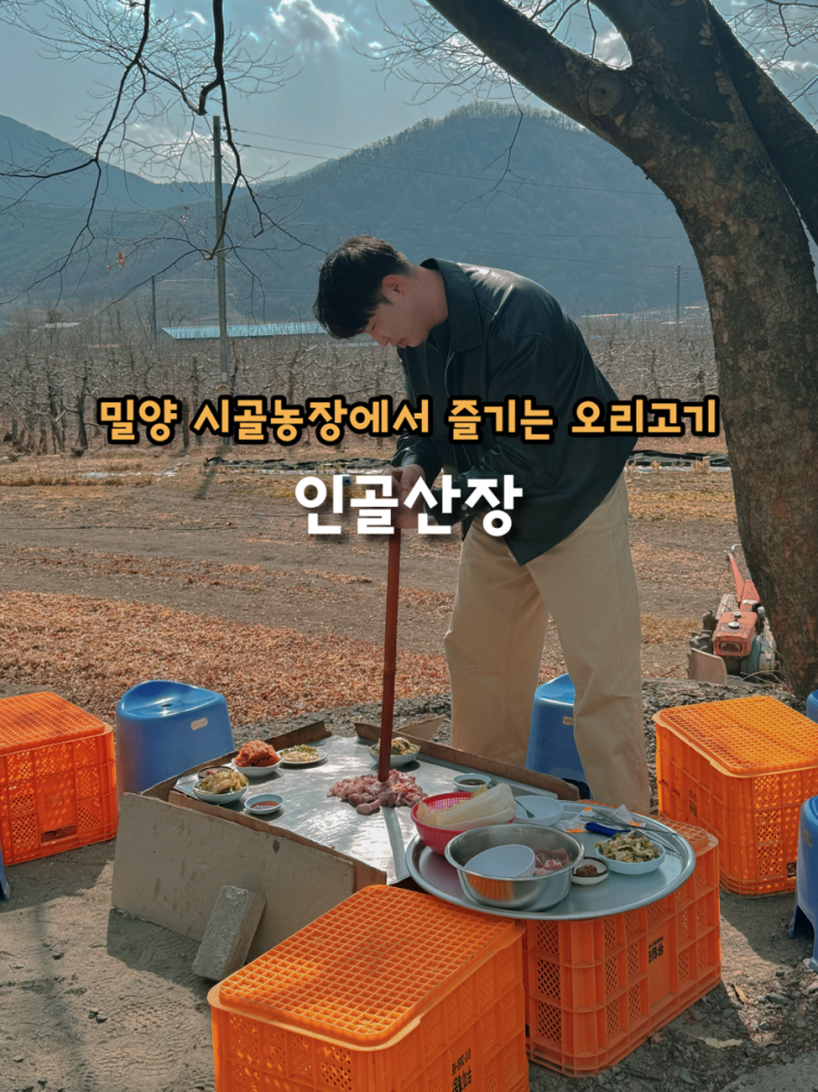  밀양 맛집 시골농장 자연과 즐기는 날 것의 그 자체 철판 오리고기 인골산장