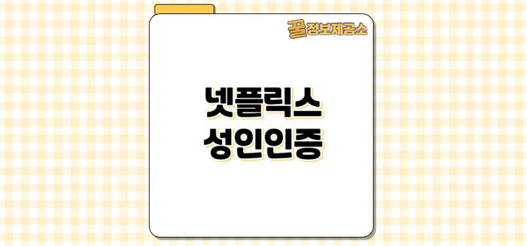  넷플릭스 성인인증 VerifyAge 연령인증 오류 해결 방법