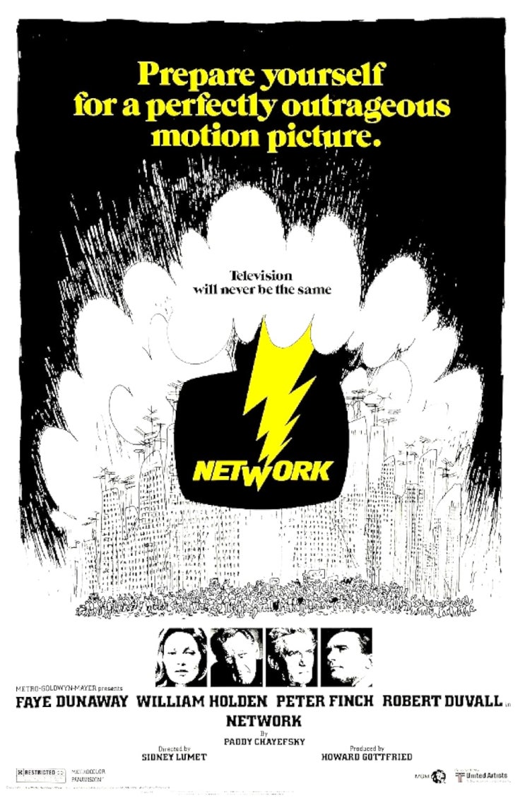  네트워크(1976) - 시청률을 위해서라면 물 불 가리지 않는 비정한 방송국의 속성에 대한 풍자