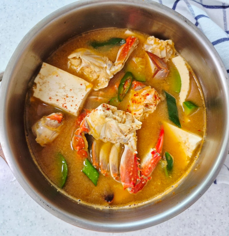 냉동 꽃게된장찌개 끓이는법 냉동꽃게 요리 레시피