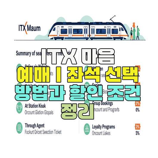  ITX 마음 예매｜좌석 선택 방법과 할인 조건 정리
