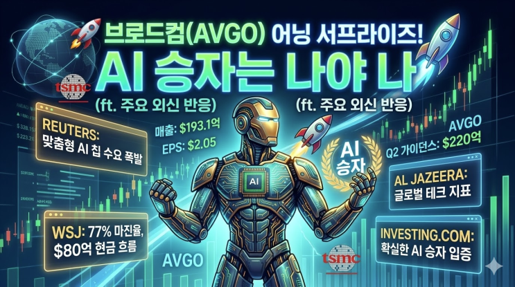 [미국주식] 브로드컴(AVGO) 어닝 서프라이즈! AI 승자는 나야 나 (ft. 주요 외신 반응)