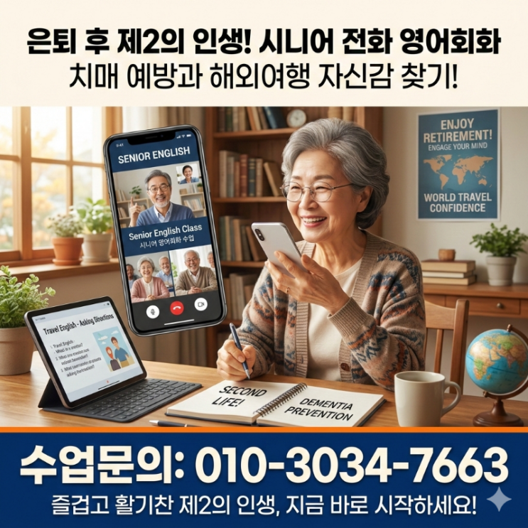  은퇴 후 제2의 인생! 시니어 영어회화 수업으로 치매 예방과 해외여행 자신감 찾기