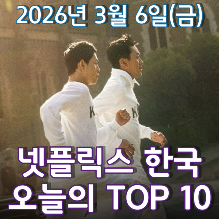  [3월 6일] 넷플릭스 한국 TOP 10 - '콘크리트 마켓', '청설' 홍경 배우 주연 영화 두 편 순위권 진입