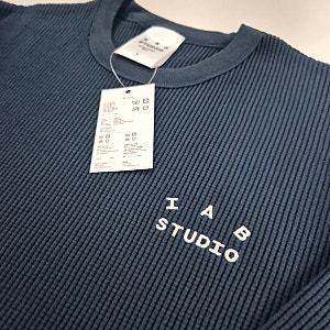 아이앱 스튜디오 와플 롱슬리브 네이비 L사이즈 리뷰,사이즈팁 / IAB Studio waffle long sleeve
