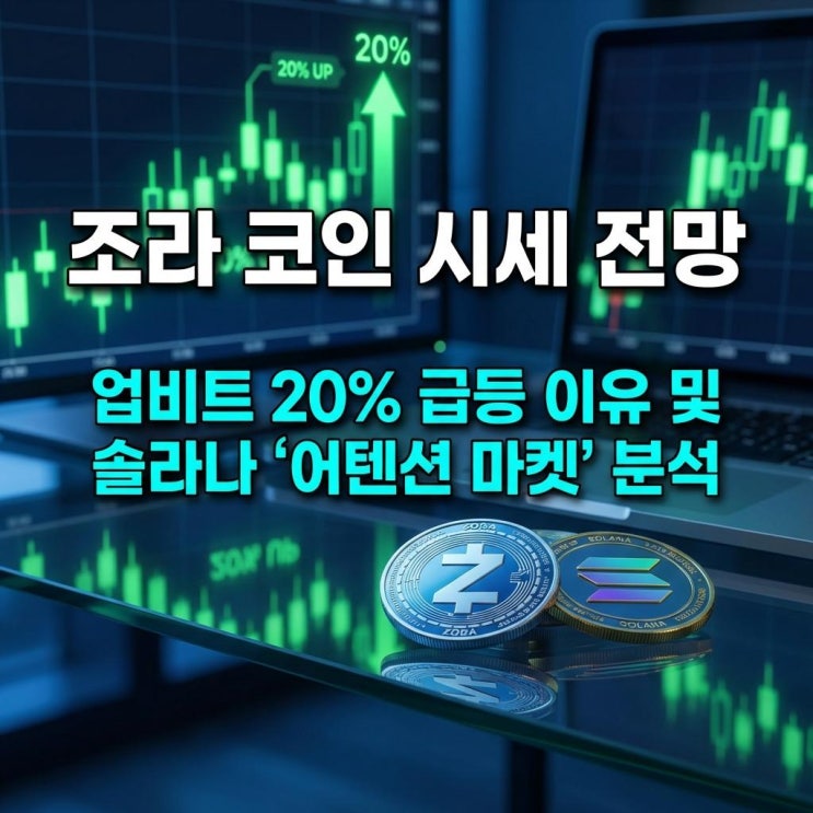  조라 코인 시세 전망 업비트 20% 급등 이유 및 솔라나 '어텐션 마켓' 분석