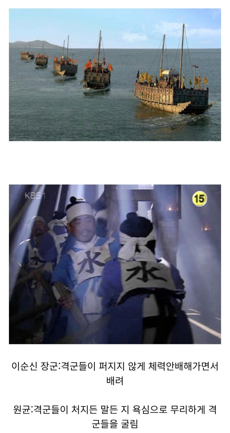  판옥선을 움직이는 격군들