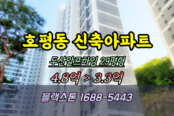  두산알프하임 경매 29평 호평동 신축아파트