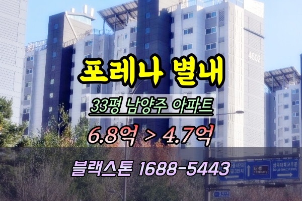  포레나별내 아파트경매 33평 4602동