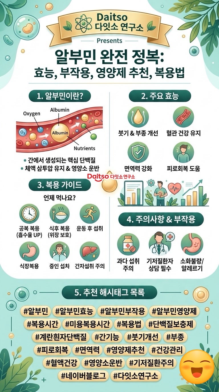 알부민 효능 및 부작용 완벽 정리! 알부민 영양제 추천과 올바른 복용시간 및 복용법
