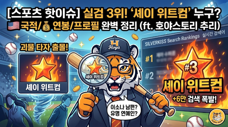  [스포츠 핫이슈] 실검 3위 장악! '셰이 위트컴' 도대체 누구? 국적, 연봉, 프로필 완벽 정리!