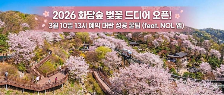  2026 화담숲 벚꽃, 드디어 오픈! 3월 10일 13시, 예약 대란 성공하는 꿀팁! (feat. NOL 앱)
