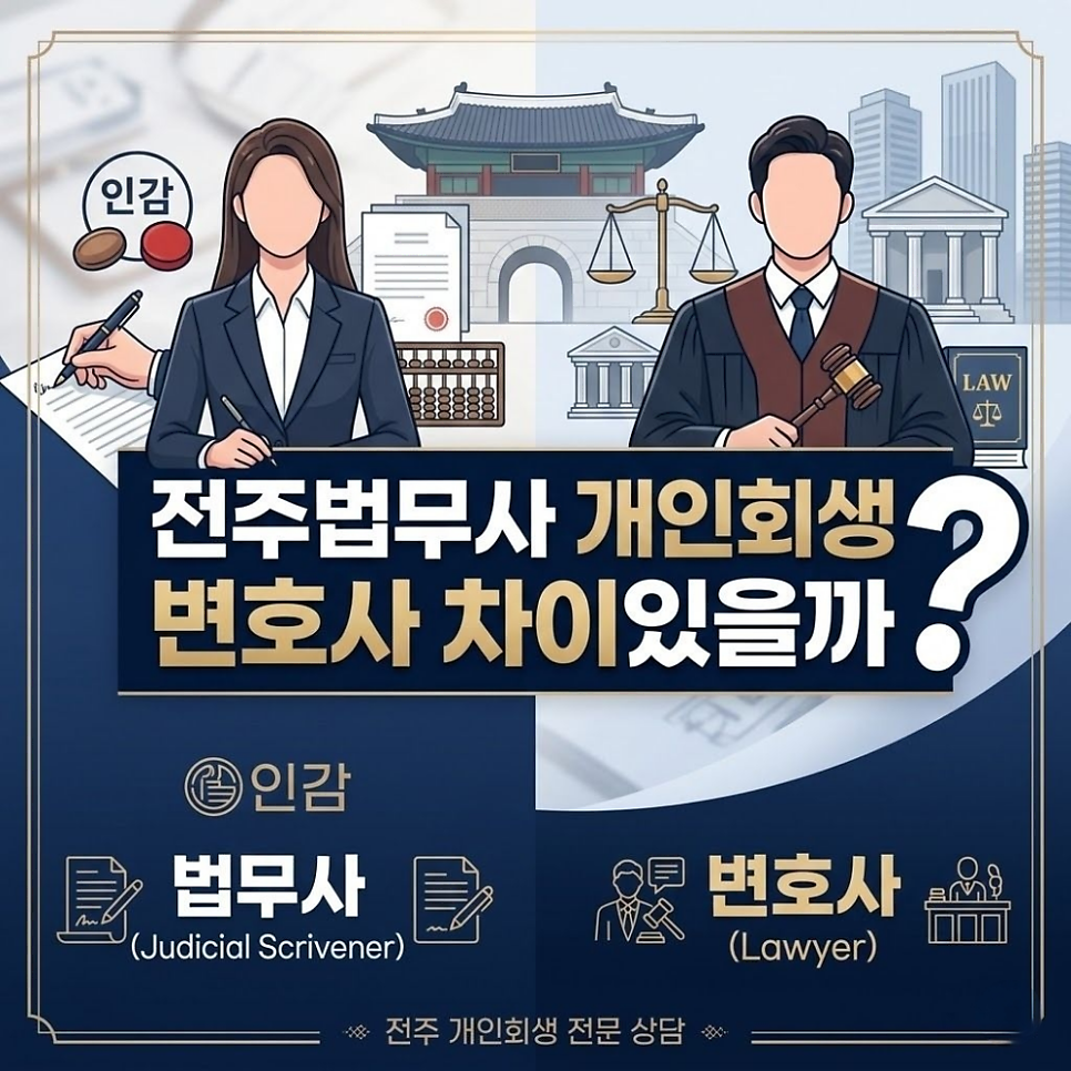 전주법무사 전주 개인회생 변호사 차이있을까?