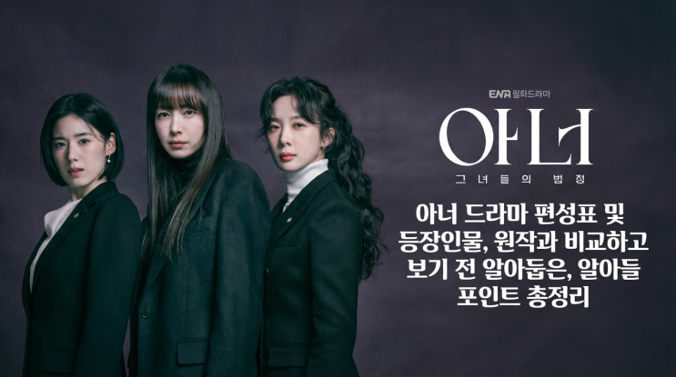  아너 드라마 편성표 및 등장인물 원작과 비교하고 보기 전 알아둘 포인트 총정리