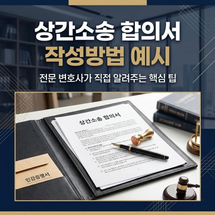 상간소송 합의서작성방법 예시