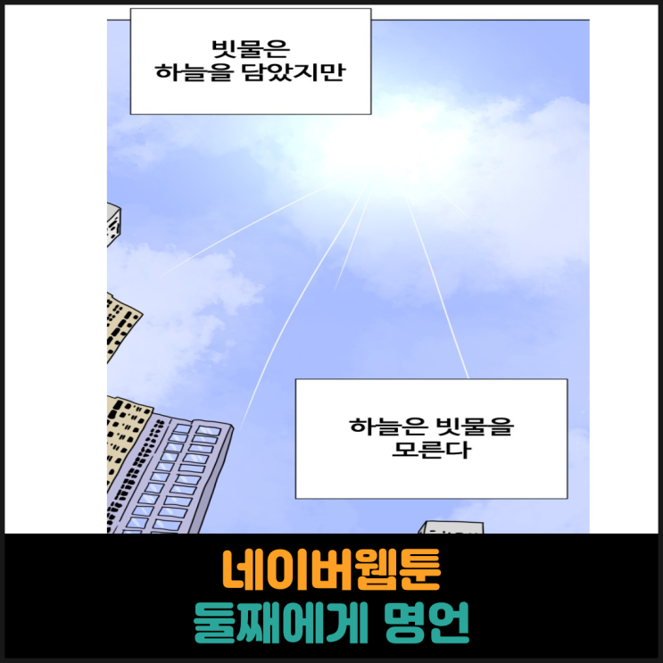  빗물은 하늘을 담았지만 하늘은 빗물을 모른다