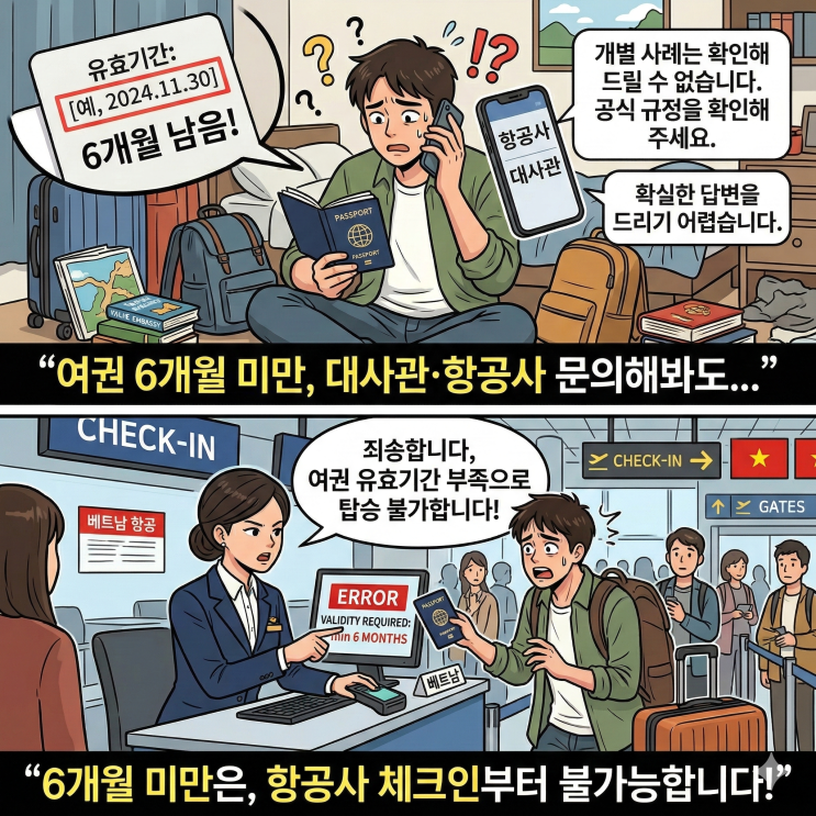  베트남 여권 유효기간 항공사 통화는 시간 낭비 이렇게만 하셔요
