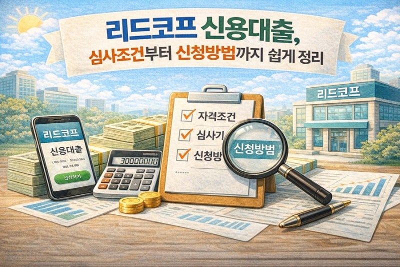 리드코프 신용대출, 심사조건부터 신청방법까지 쉽게 정리