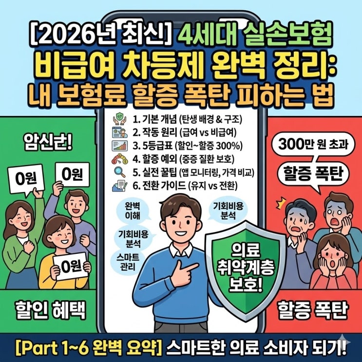  2026년 최신 4세대 실손보험 비급여 차등제 완벽 정리: 내 보험료 할증 폭탄 피하는 법