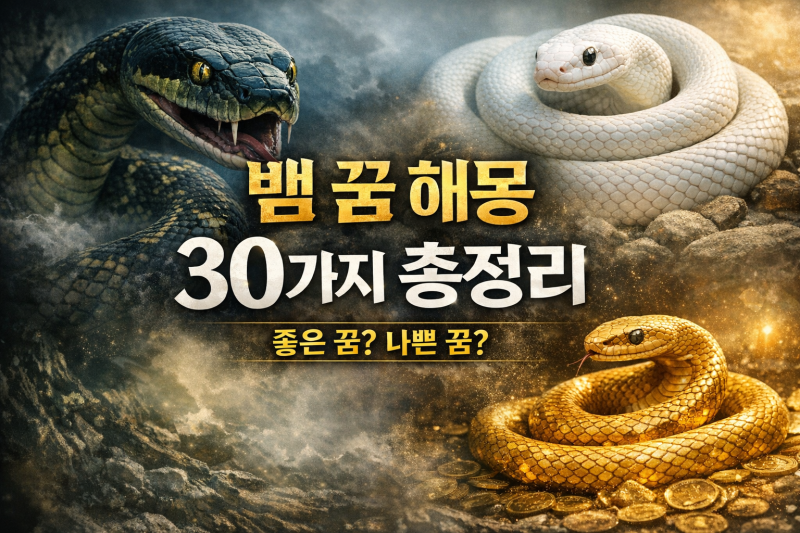 뱀 꿈 해몽 30가지 총정리 뱀 나오는 꿈의 의미 길몽 흉몽